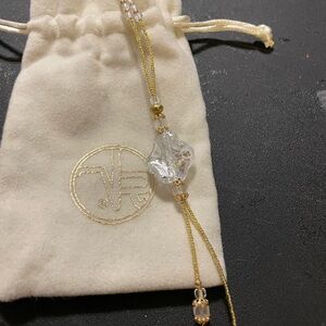 Murano Glass Gold and Clear Beaded Necklace